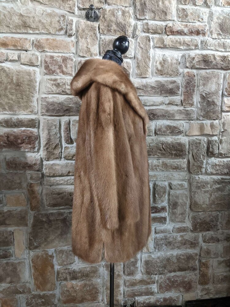 Autumn Haze Mink Stroller With Statement Scalloped Collar, Size L