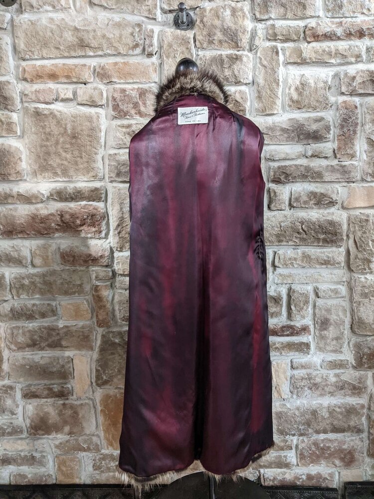 North American Raccoon Full Long Coat, Size M/L