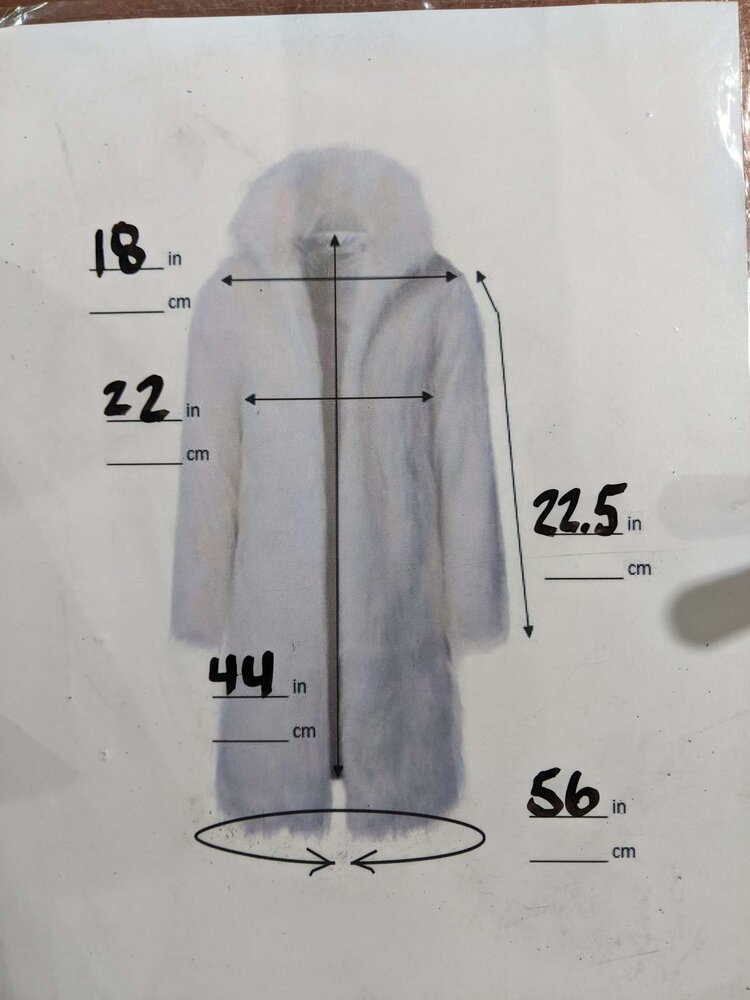 North American Raccoon Full Long Coat, Size M