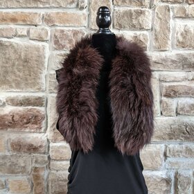 Brown Knitted Fox Scarf, 44"