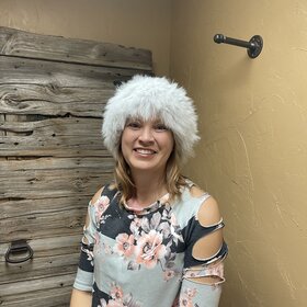 Silver Gray Knitted Fox Fur Headband, O/S