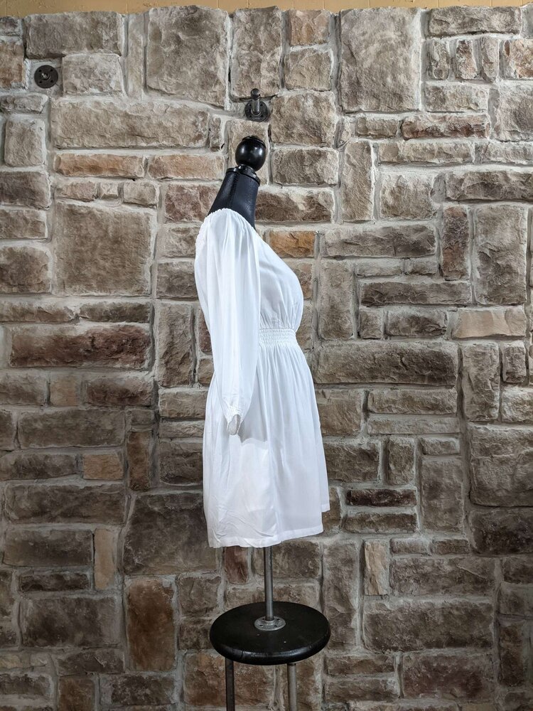 White Long sleeve Dress, Size S