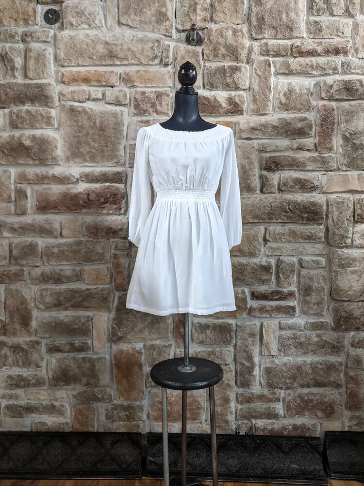 White Long sleeve Dress, Size S