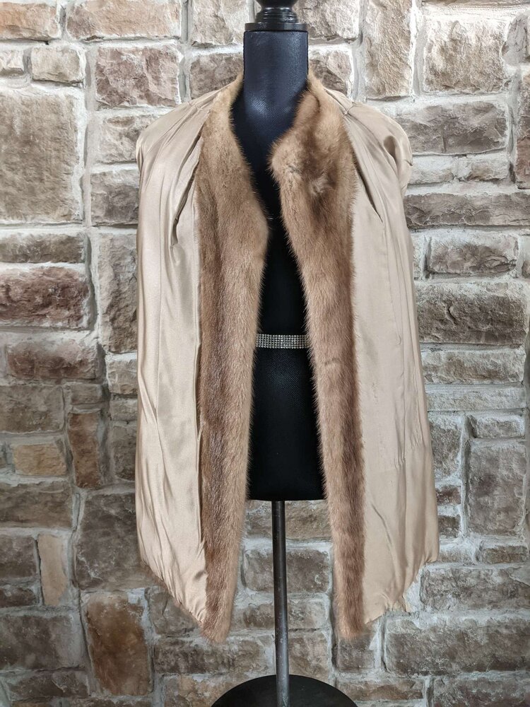 Autumn Haze Mink Stroller With Simple Lapel, Size M