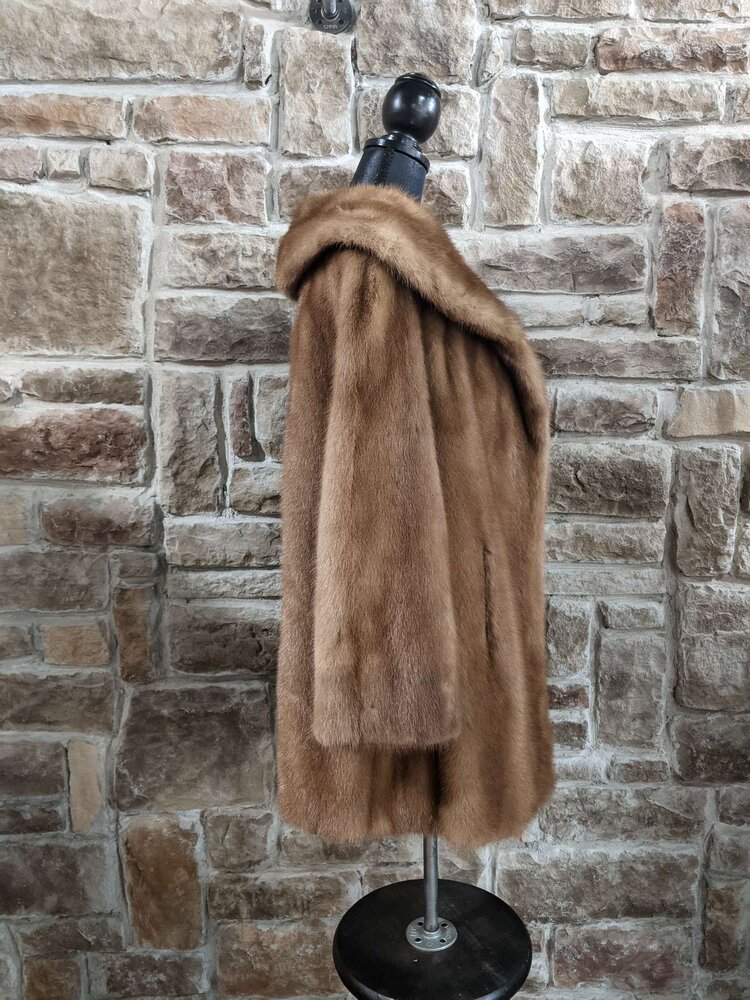 Autumn Haze Mink Stroller With Simple Lapel, Size M