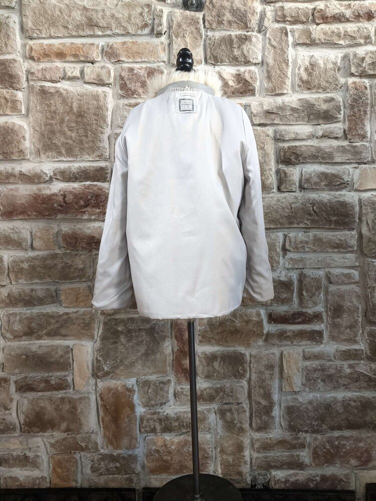 Blue Fox Corded Coat w/ Tail Collar, Size M