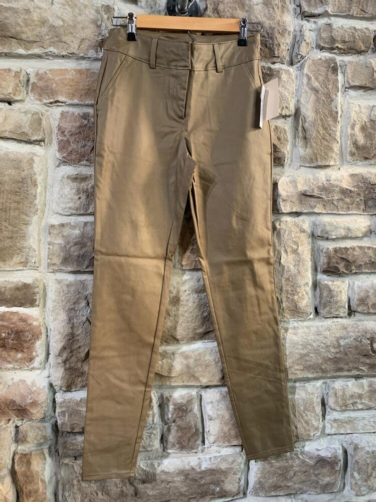 Mocha  Sheen Stretchy Skinny Pants