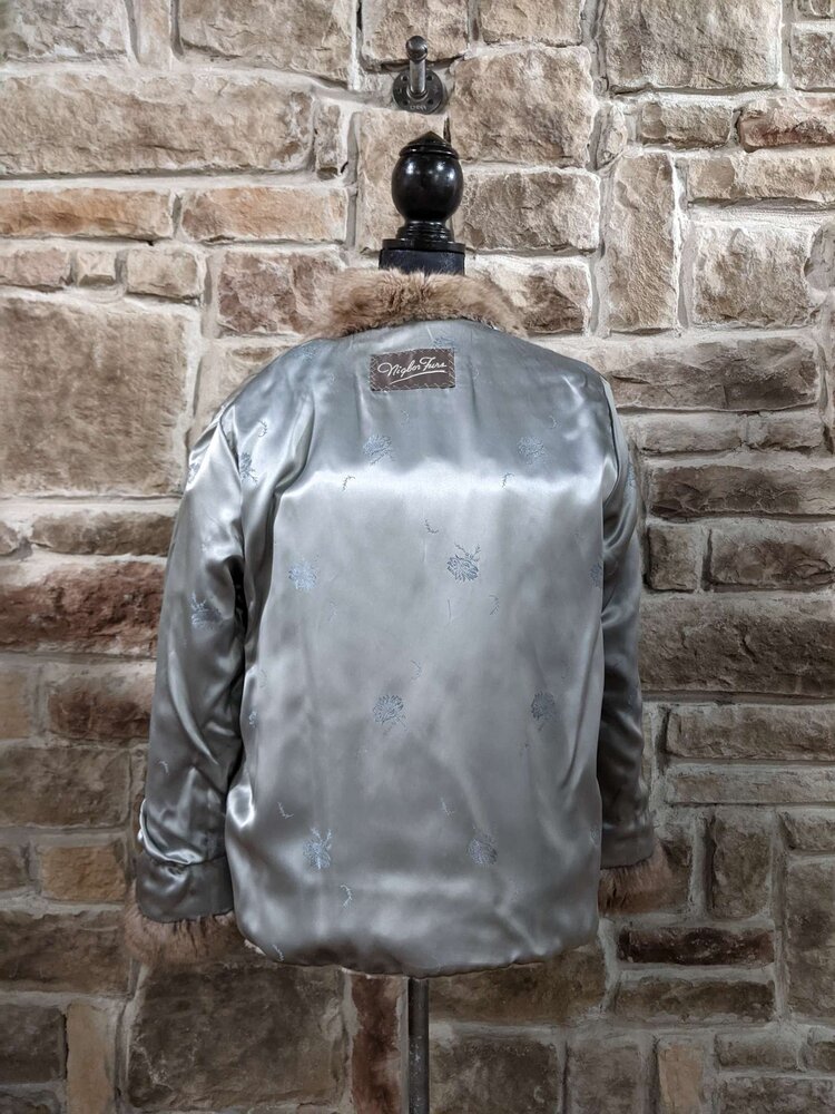 Taupe Muskrat Dyed Jacket, Size S/M