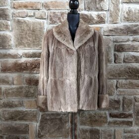 Taupe Muskrat Dyed Jacket, Size S/M
