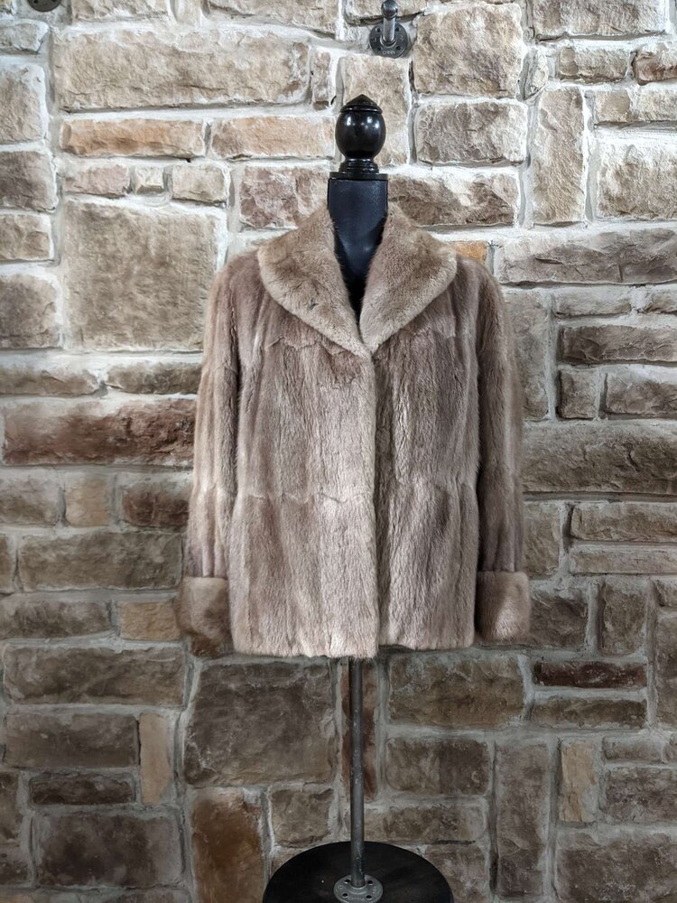 Taupe Muskrat Dyed Jacket, Size S/M