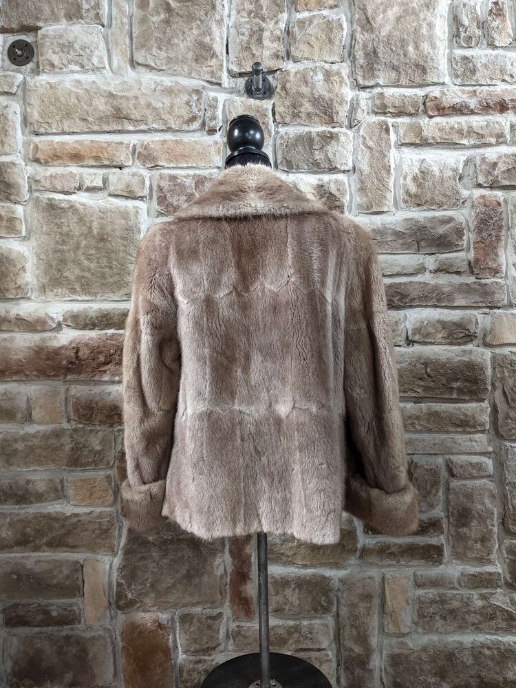 Taupe Muskrat Dyed Jacket, Size S/M