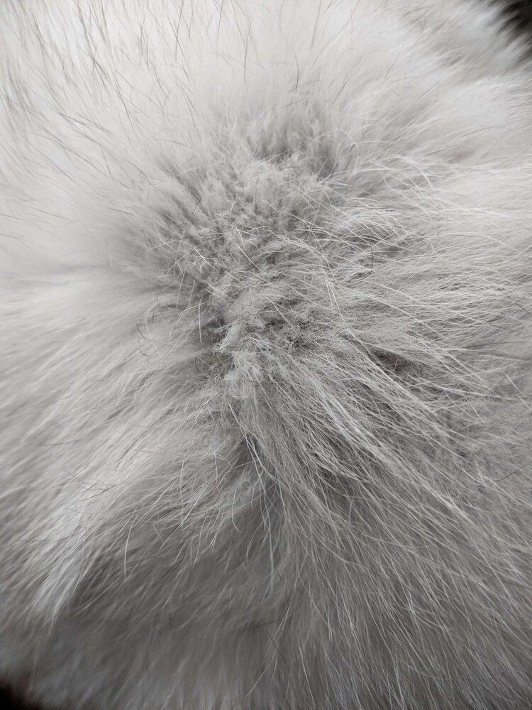 Blue Fox Fur Russian Style Boyarka Hat, Adjustable