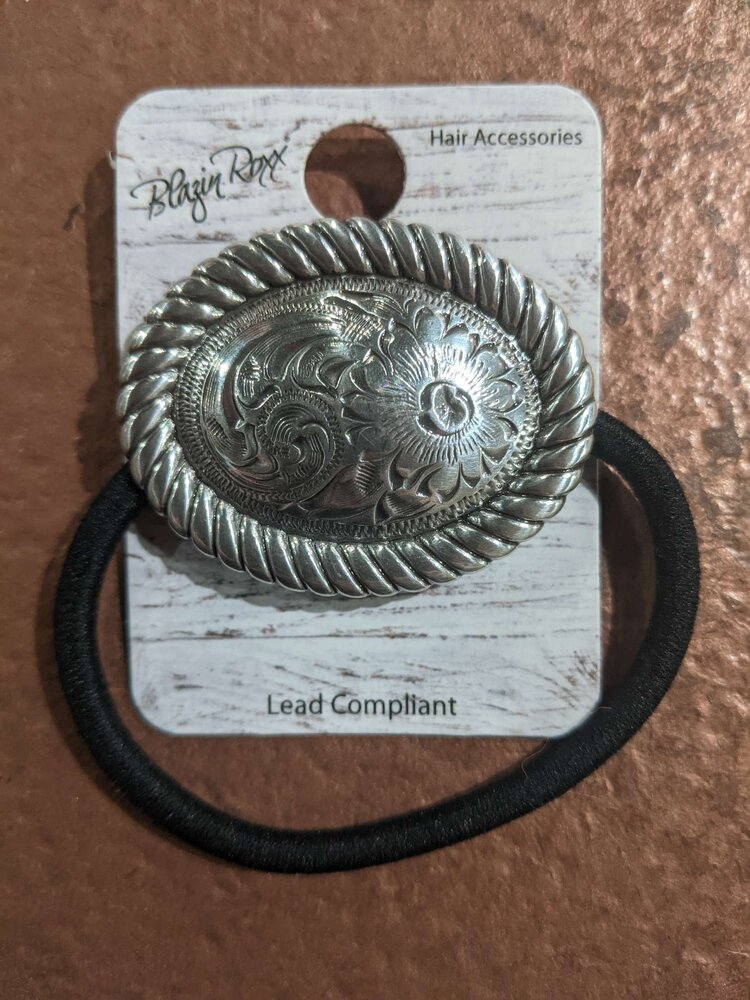 Blazin Roxx Hair Tie With Silver Flower