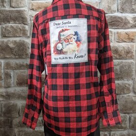 Black and Red Plaid Shacket - Dear Santa