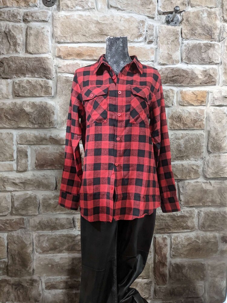 Black and Red Plaid Shacket - Dear Santa