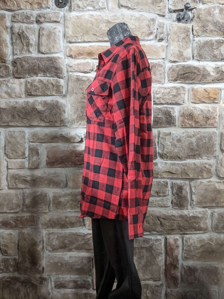Black and Red Plaid Shacket - Dear Santa