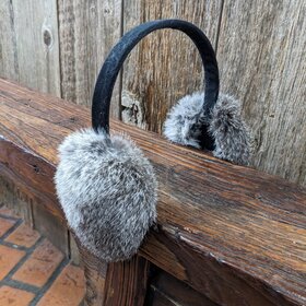 Gray Rabbit Earmuffs , Size O/S