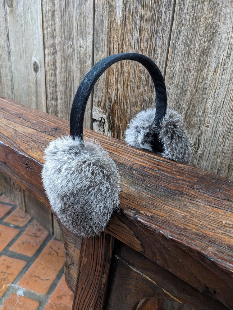 Gray Rabbit Earmuffs , Size O/S