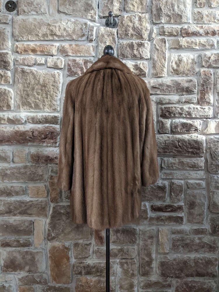 Ranch Mink Stroller With Notched Lapel, Size S