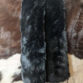 Black Faux Rabbit Fur Seatbelt Covers