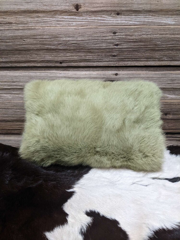 Sage Dyed Rabbit Muff