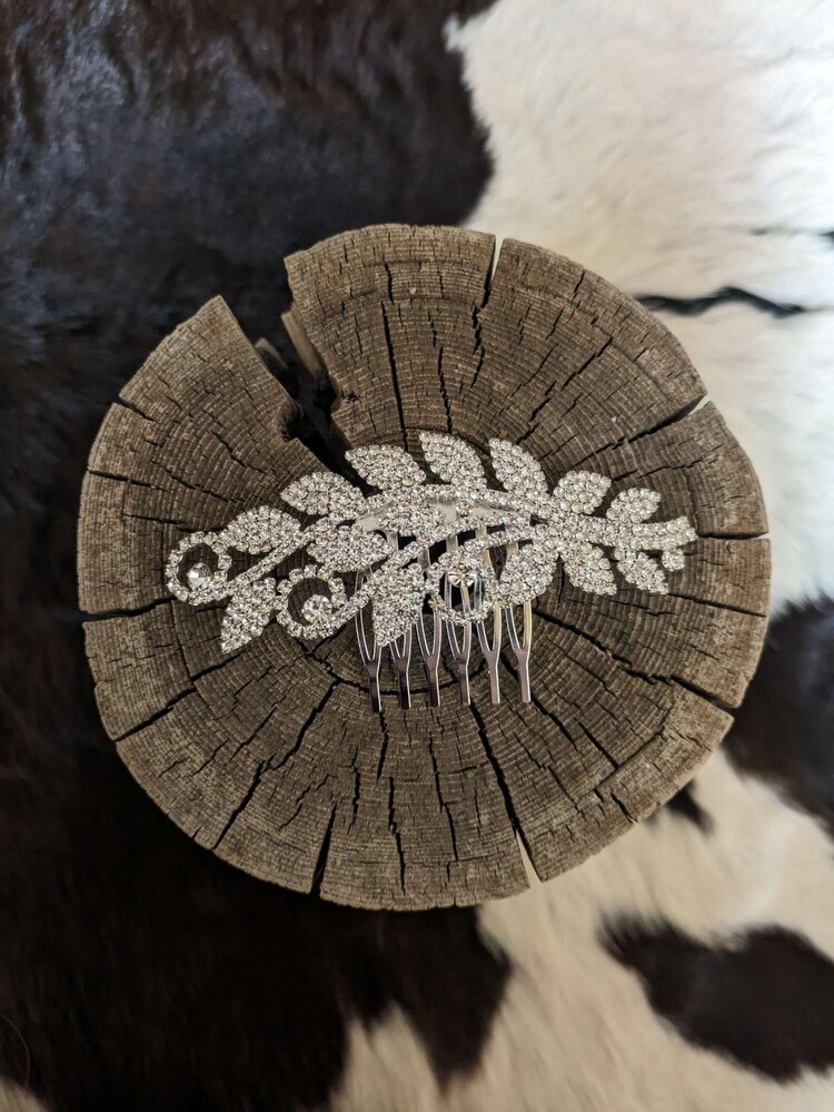 Silver Leaf Hair Comb