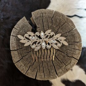 Gold Marquise Leaf Hair Comb