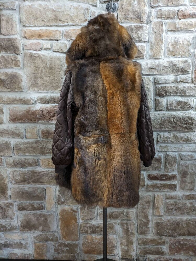 Medium Brown Duckcloth With New Zealand Possum  Lining, Size M