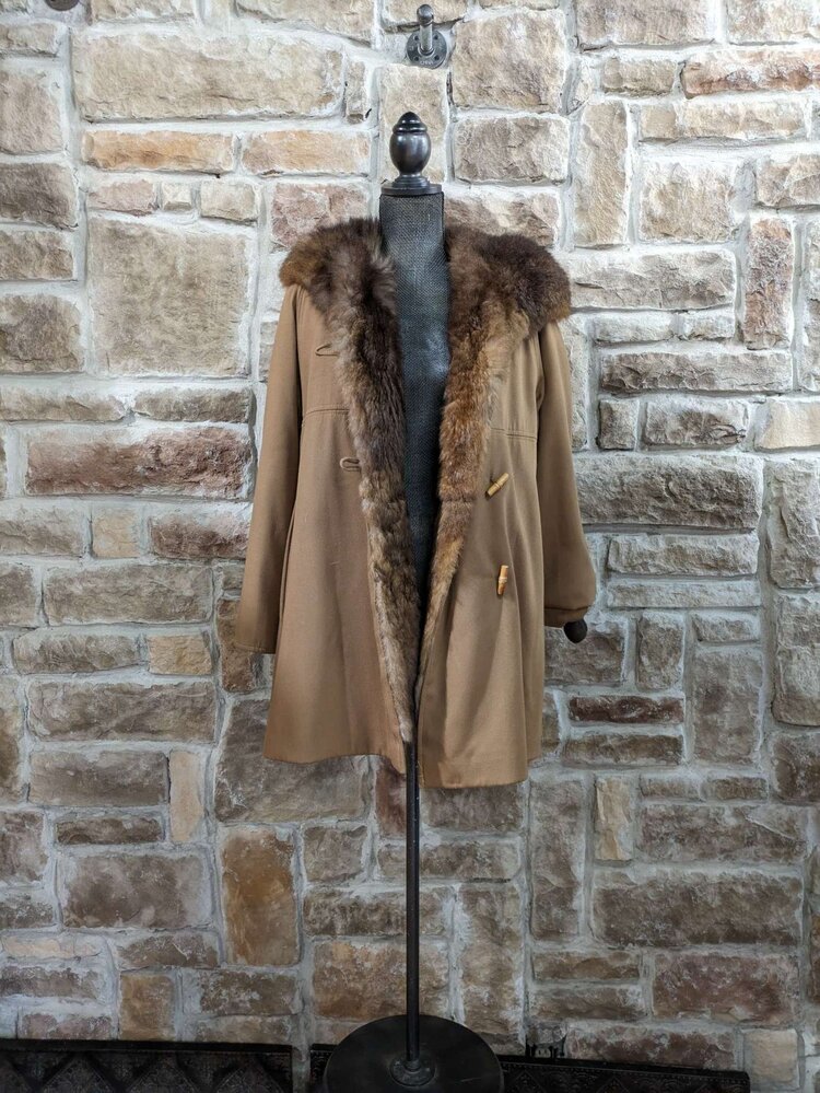 Medium Brown Duckcloth With New Zealand Opossum  Lining, Size M