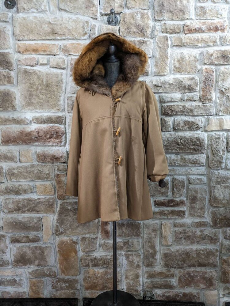 Medium Brown Duckcloth With New Zealand Opossum  Lining, Size M