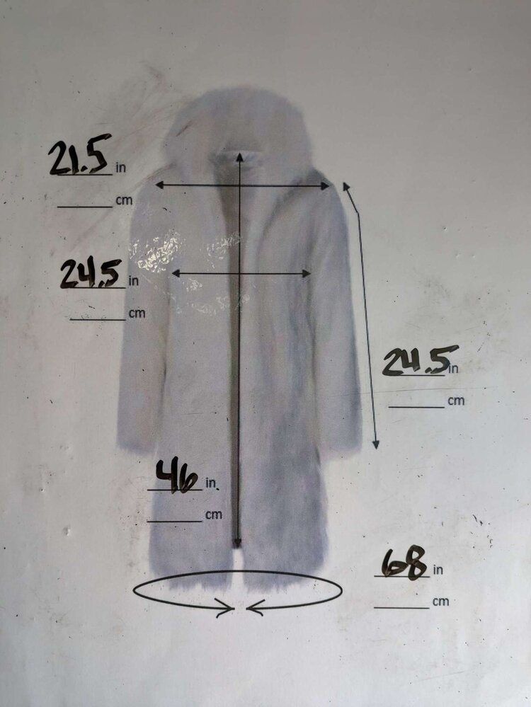 Black Mink With Straight Cut and Notched Collar, Size L