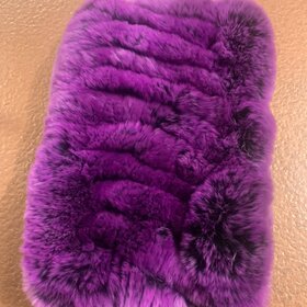 Purple Knitted Rabbit Headband, O/S