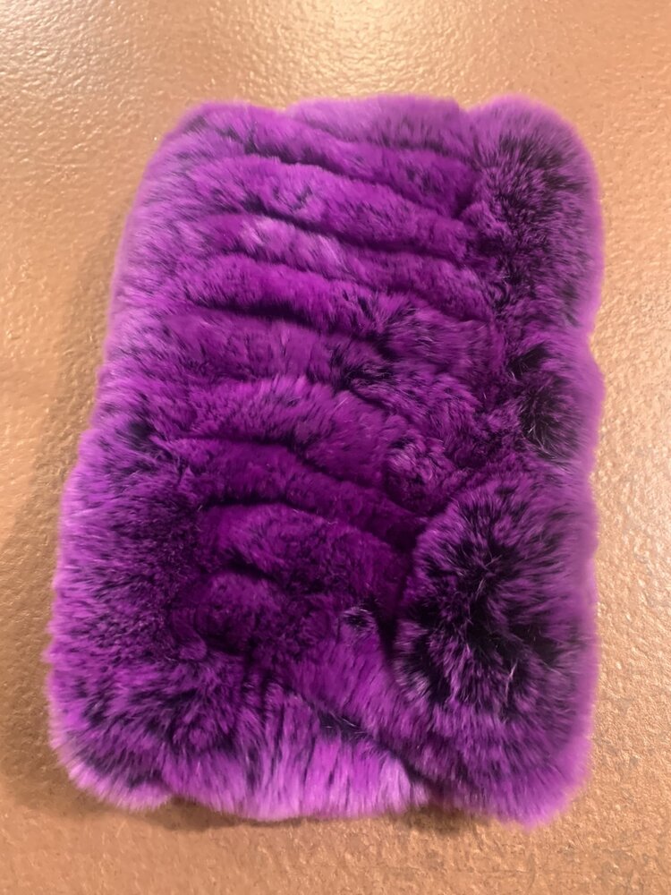 Purple Knitted Rabbit Headband, O/S