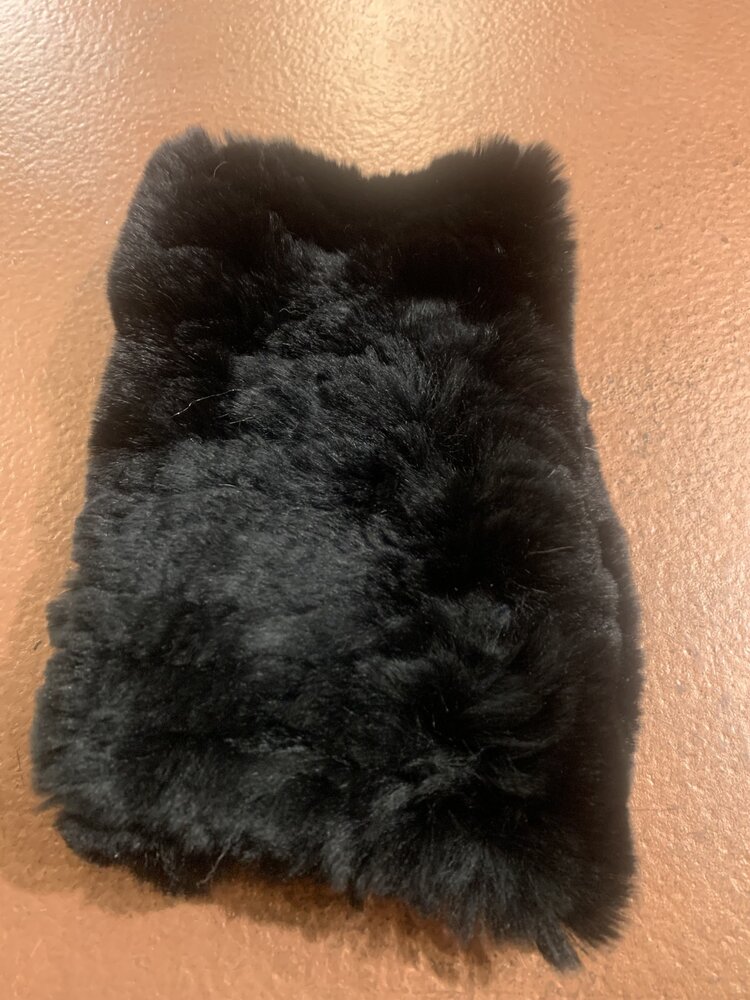 Black Knitted Rabbit Headband O/S