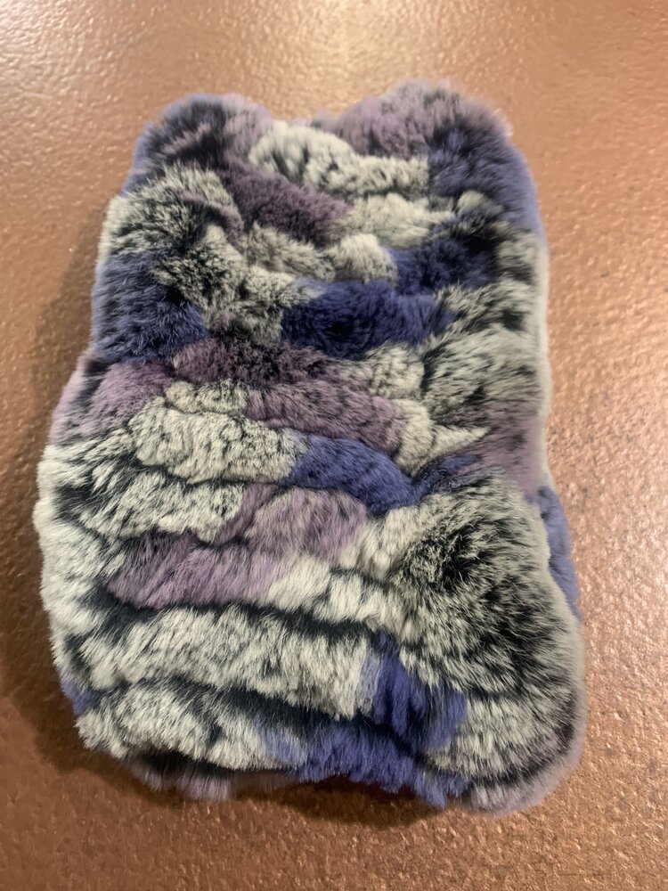 Blue and Purple Knitted Rabbit Headband, O/S