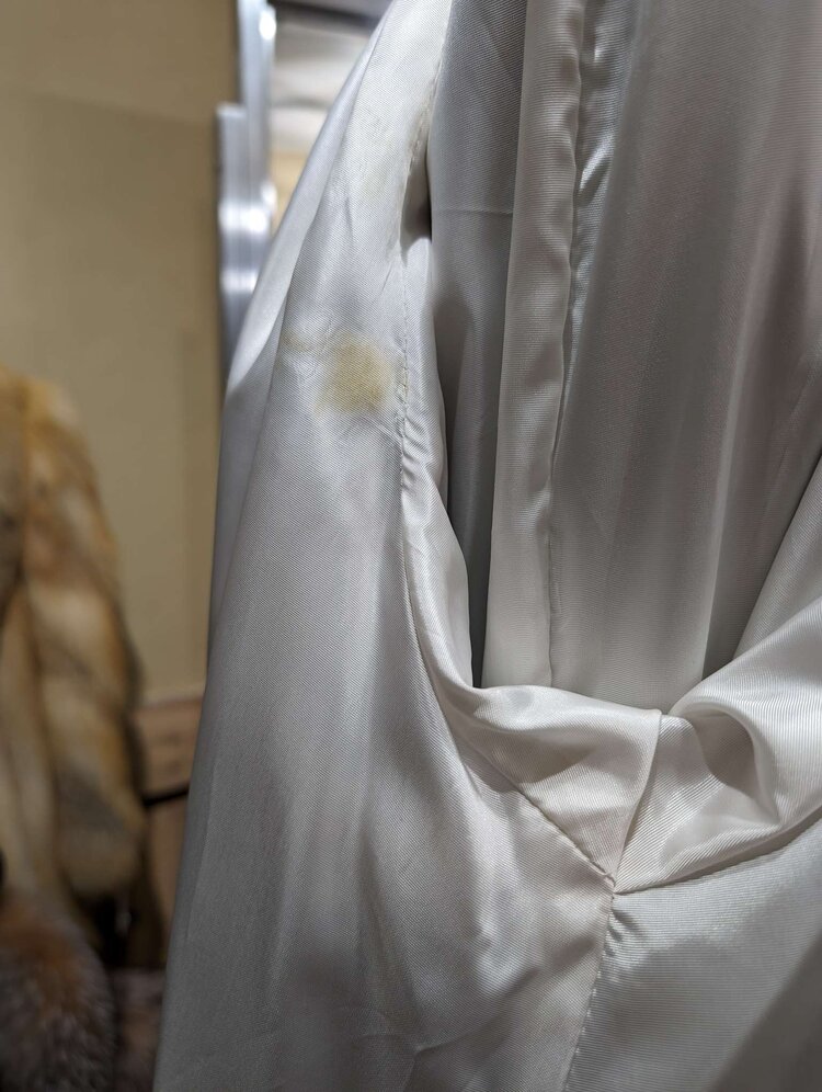 White Leather Swing Coat with Rhinestone Studs, Size L