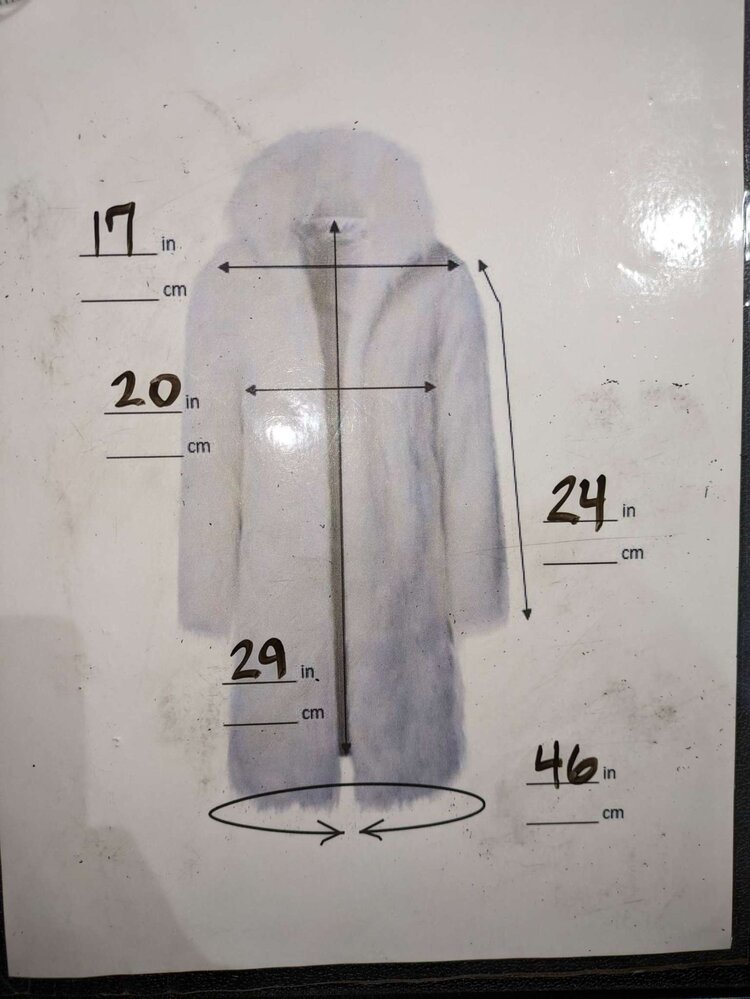 Blue Fox Jacket With Statement Shawl Collar, Size S