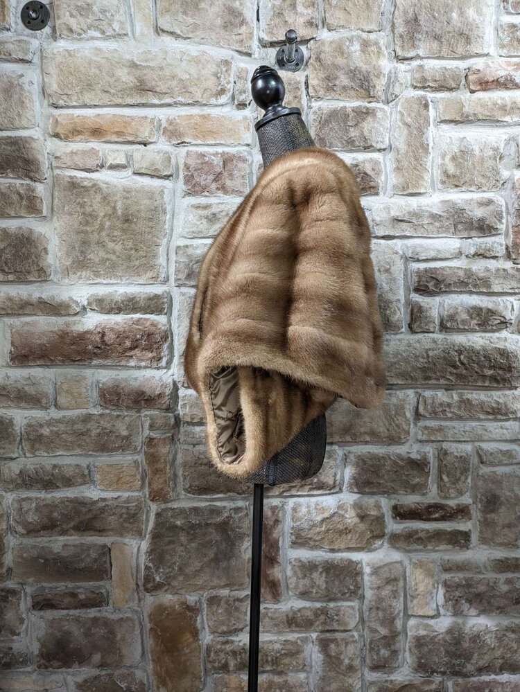 Autumn Haze Mink Stole with Sleeve Option, Size O/S