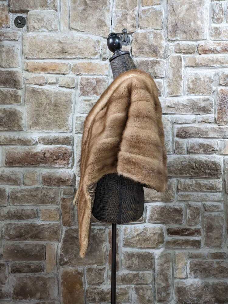 Autumn Haze Mink Stole with Sleeve Option, Size O/S