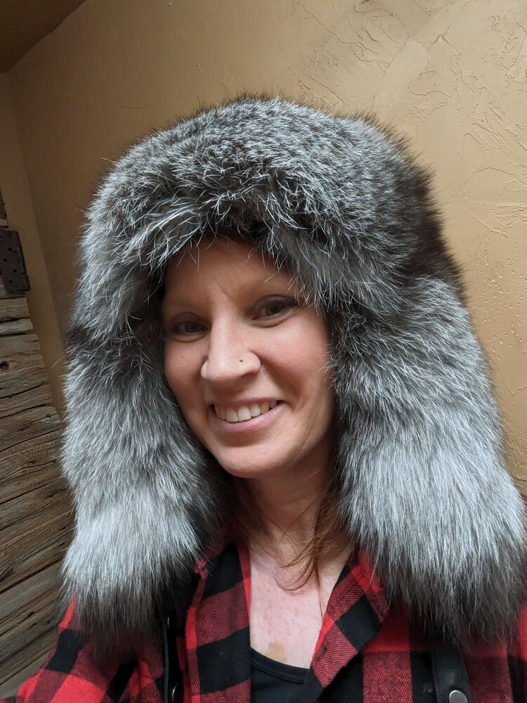 Silver Blue Frost Fox Russian Ushanka Style Hat, OS