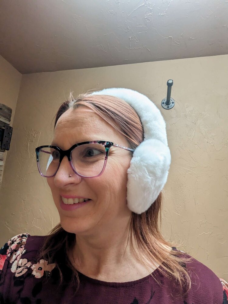 White Rabbit Ear Muffs