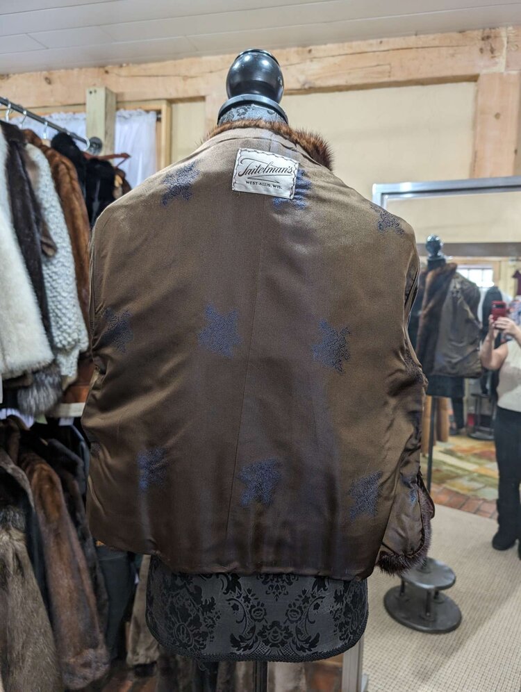 Copper Broadtail Lamb with Mink Collar, Cuffs, Size M