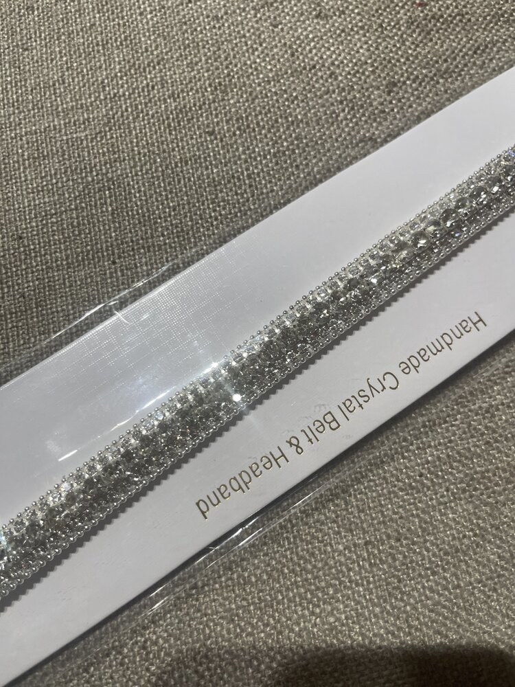 Wona Trading Silver Bubble Stone Ribbon Bridal Belt, O/S