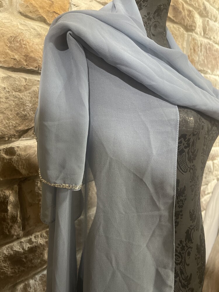 Slate Blue Beaded Scarf