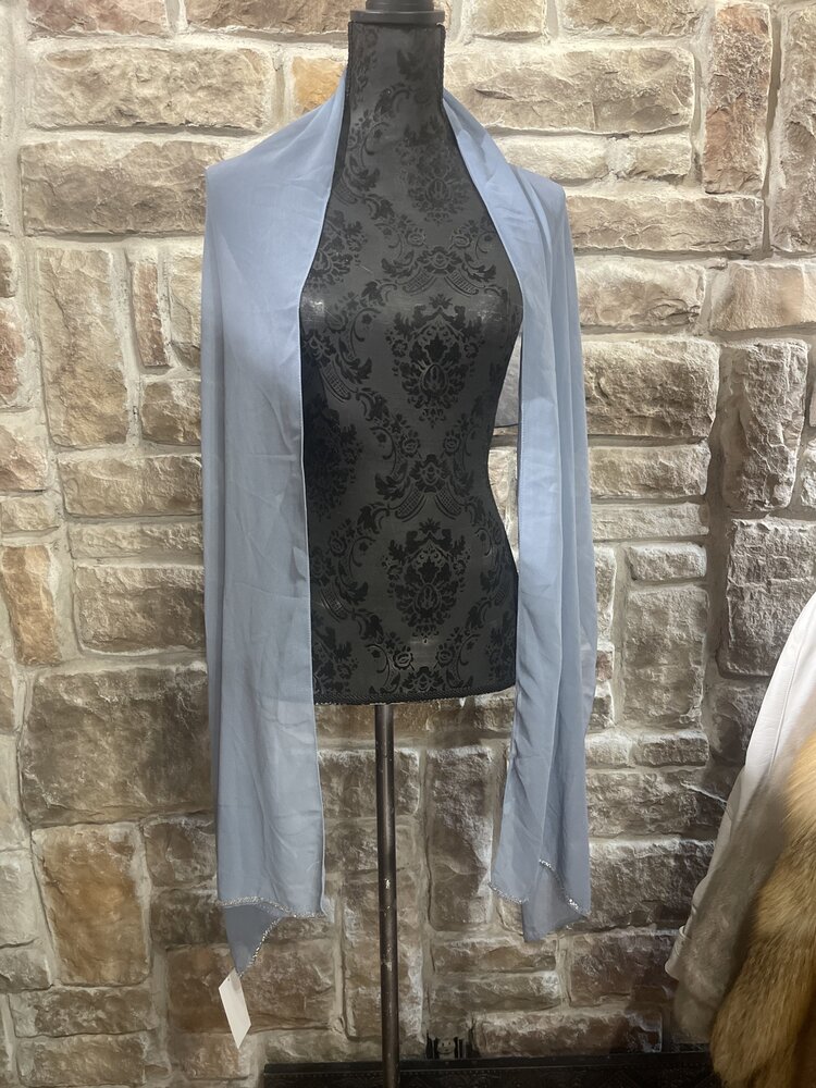 Slate Blue Beaded Scarf