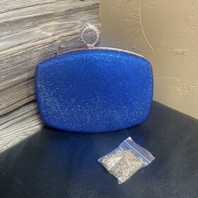 Wona Trading Royal Blue Shimmery Evening Clutch Bag