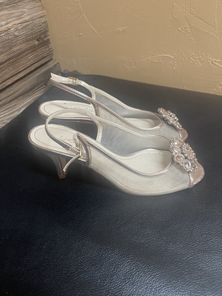 Gold Mesh Heels, Size 6