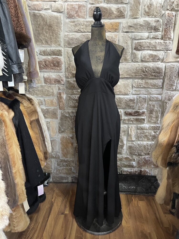 Speechless Black Keyhole Neckline Gown w/ Split, Size 18W