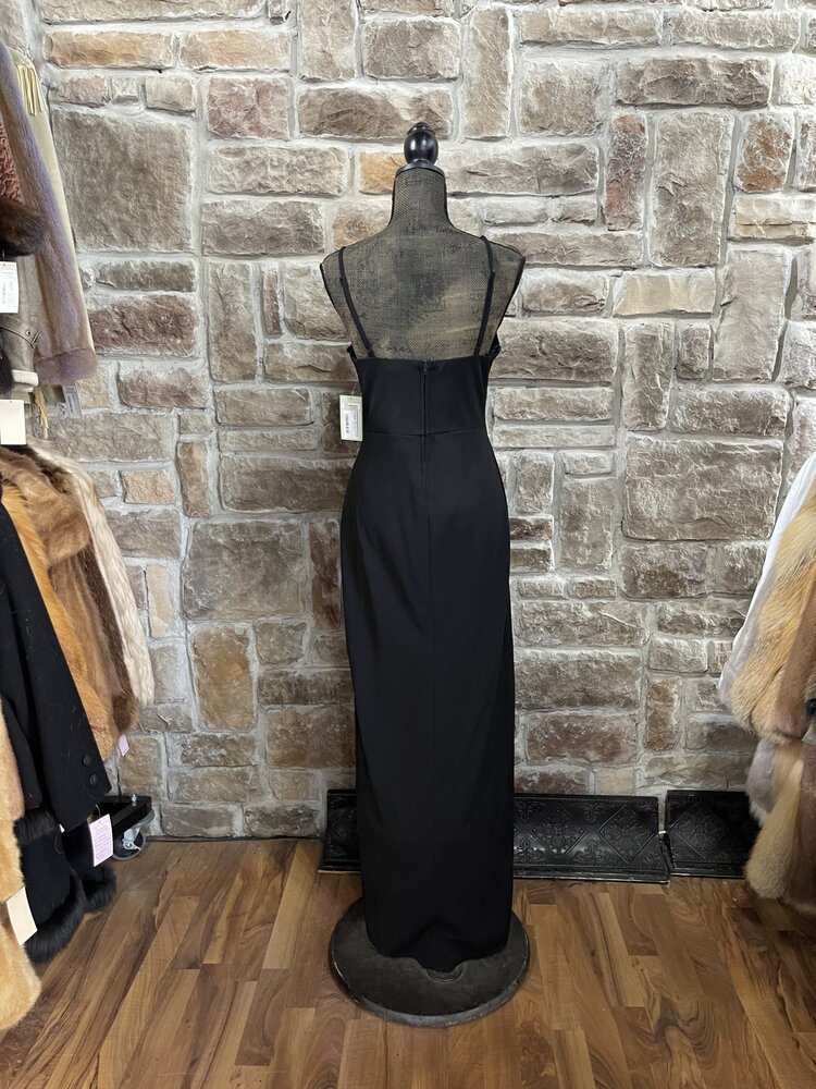 City Studio Black Illusion Studded Gown