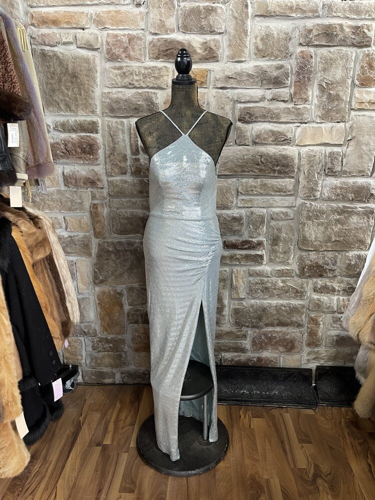 City Studio Mint Gown with Silver  Sparkle, Size 9